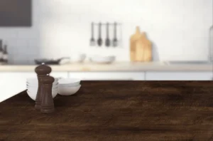 Minimalist dining tabletop featuring a durable NewMika HPL surface.