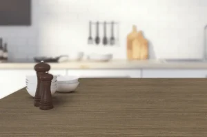 Minimalist dining tabletop featuring a durable NewMika HPL surface.