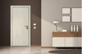 Heavy-duty commercial interior door featuring a scratch-resistant NewMika high-pressure laminate surface.