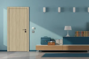 HPL door by New Mika 3256 Barista Oak CFD featuring a realistic wood grain texture, finished with a premium matte surface for a modern interior look.