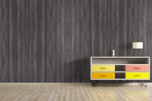Contemporary feature wall made with New Mika 3258 Ronan Oak SUD HPL, showcasing a premium decorative laminate finish with a stylish and durable surface for modern interiors.