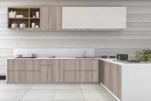 New Mika 3260 Patinato Oak SUD HPL kitchen cabinet design featuring a premium decorative finish, designed for modern, durable, and easy-to-maintain kitchen interiors.