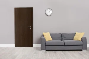 HPL door by New Mika featuring a realistic wood grain texture, finished with a premium matte surface for a modern interior look.
