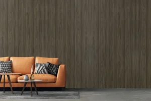 Contemporary feature wall featuring architectural NewMika high-pressure laminate panels.