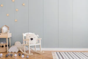 Modern feature wall made with New Mika 3502 Satin White RASO HPL, showcasing a premium decorative laminate finish with a stylish and durable surface for modern interiors.