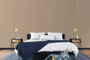 Modern feature wall made with New Mika 3521 Khaki NOVOL GLOSS HPL, showcasing a premium decorative laminate finish with a stylish and durable surface for modern interiors.