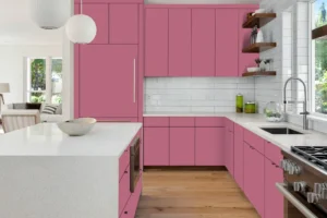 Modern kitchen cabinet made with New Mika HPL, featuring a premium laminate finish that is durable, moisture-resistant, and easy to maintain.