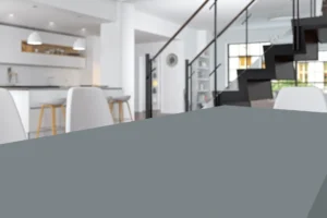 New Mika 3551 Silver SUEDE HPL tabletop featuring a premium decorative finish, designed for durability and style in residential or commercial settings.