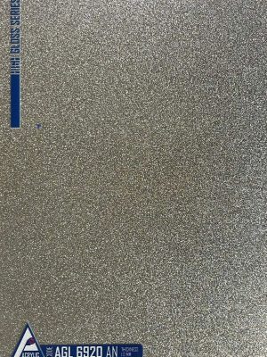 Close-up view of ACRYLIC SHEET 6920-AN is showing the ultra-smooth, mirror-like Glitter finish, designed as reflective cabinetry finish and for durable interior surfaces.