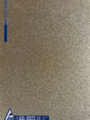 lose-up view of ACRYLIC SHEET 6923-AN is showing the ultra-smooth, mirror-like Glitter finish, designed as reflective cabinetry finish and for durable interior surfaces.