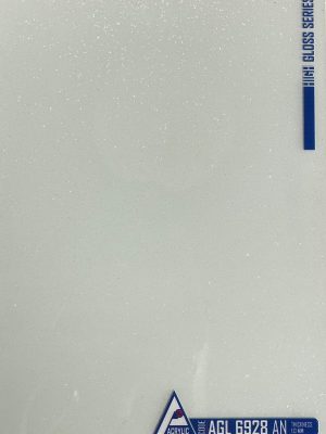 Close-up view of ACRYLIC SHEET 6928-AN is showing the ultra-smooth, mirror-like Glitter finish, designed as reflective cabinetry finish and for durable interior surfaces.