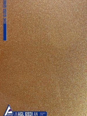 Close-up view of ACRYLIC SHEET 6931-AN is showing the ultra-smooth, mirror-like Glitter finish, designed as reflective cabinetry finish and for durable interior surfaces.