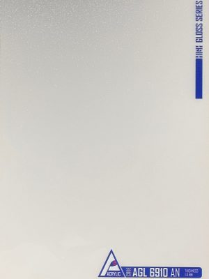 Close-up of ACRYLIC SHEET 6910-AN showing the ultra-smooth, mirror-like Glitter finish, designed as reflective cabinetry finish and for durable interior surfaces.