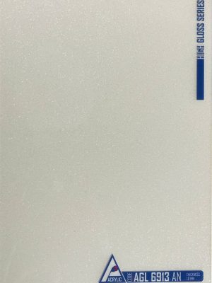 Close-up view of ACRYLIC SHEET 6913-AN is showing the ultra-smooth, mirror-like Glitter finish, designed as reflective cabinetry finish and for durable interior surfaces.