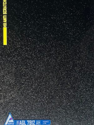 Close-up of AGL 7912 AH acrylic sheet showing the ultra-smooth, mirror-like Glitter finish, designed as reflective cabinetry finish and for durable interior surfaces.